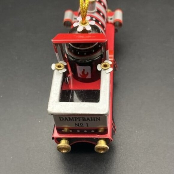 Vintage German Tin Train Ornament Furth Nurnberg Painted Metal Locomotive - Picture 5 of 7